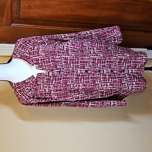 CATHERINES BLOUSE 0X 14/16W MAROON COLOR LONGSLEEVE BUTTON DOWN SHIRT TOP
